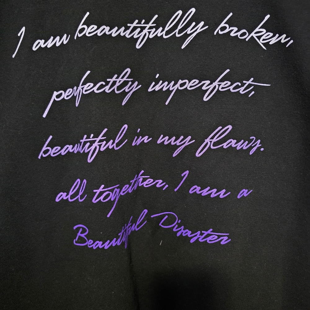 Beautiful Disaster Size 1X Black Zip-Up Hoodie - Picture 4 of 9